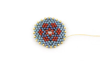 Boucles d'oreilles miroirs tissage Miyuki Peyote Brick stitch 14