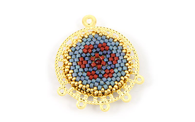 Boucles d'oreilles miroirs tissage Miyuki Peyote Brick stitch 16