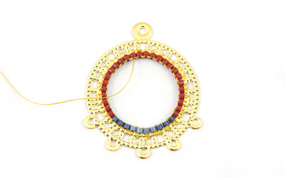Boucles d'oreilles miroirs tissage Miyuki Peyote Brick stitch 3