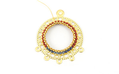 Boucles d'oreilles miroirs tissage Miyuki Peyote Brick stitch 4