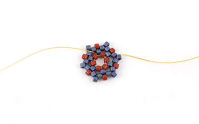 Boucles d'oreilles miroirs tissage Miyuki Peyote Brick stitch 8