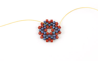 Boucles d'oreilles miroirs tissage Miyuki Peyote Brick stitch 9