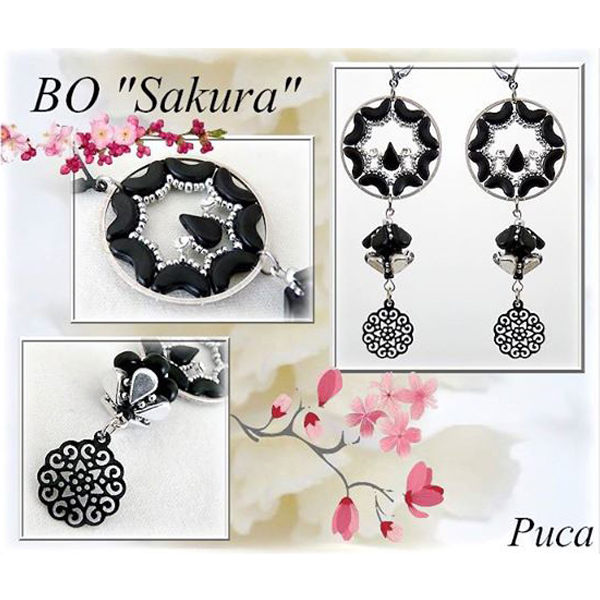 Boucles d'oreilles Sakura avec perles Amos® par Puca®