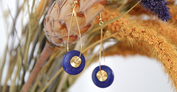 DIY Blue Tagua Seed Earrings