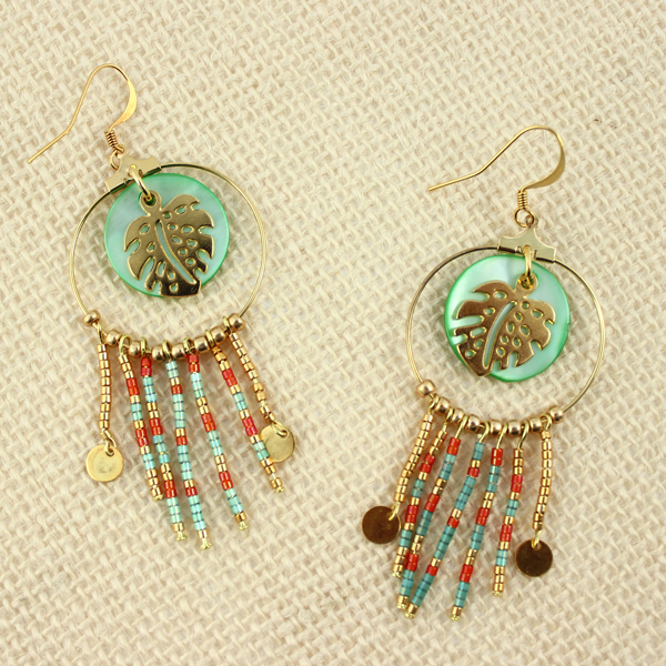 DIY Tropical Earrings with Philodendron and Miyuki Beads DIY Tropical Earrings with Philodendron and Miyuki Beads
