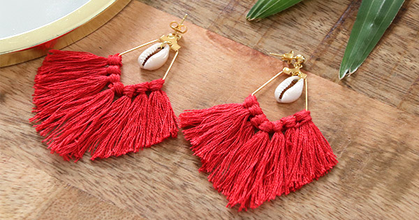 Red fringe earrings new arrivals