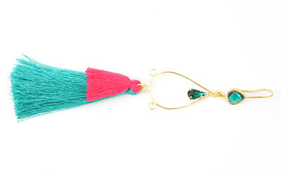 boucles oreilles pompons multicolores perles nacrées 03