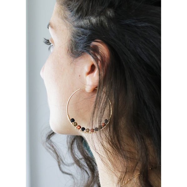 Schema  DIY Fancy Hoop Earrings with Faceted Bohemian Beads