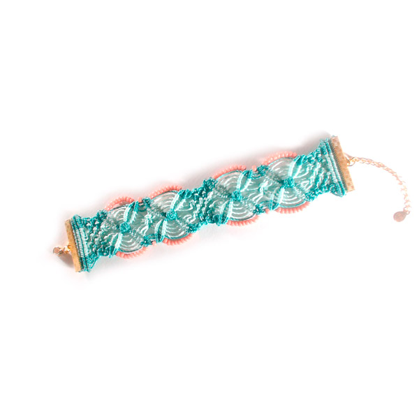 Schema  Macramé bracelet with Linhasita wire and Miyuki rockery