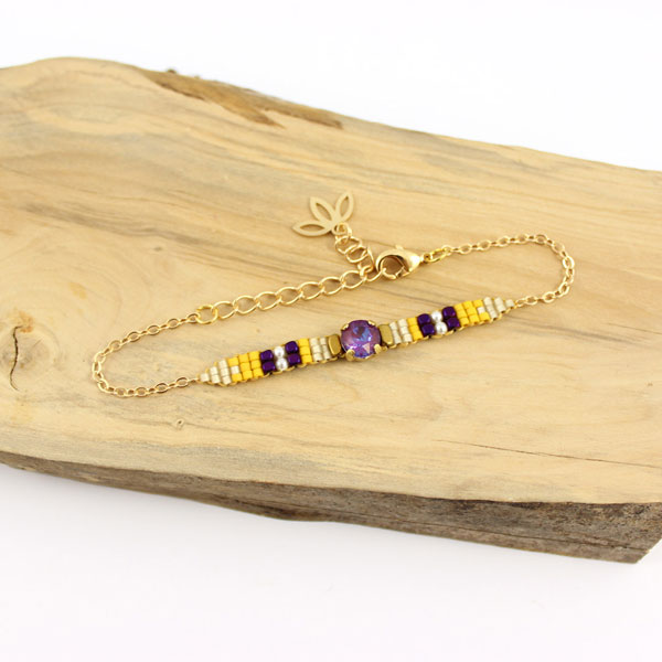 PureCrystal DeLite Square Stitch Cabochon Woven Bracelet PureCrystal DeLite Square Stitch Cabochon Woven Bracelet