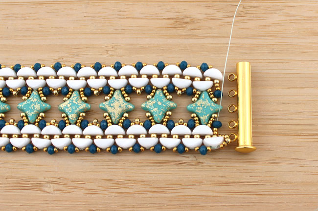 Star Beads and Kos style Marrakech glass beads cuff 9 Manchette perles en verre Star Beads et Kos style Marrakech 9