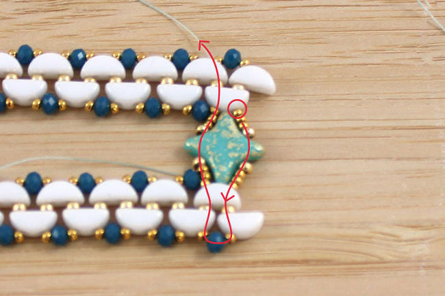 Star Beads and Kos style glass beaded cufflinks Marrakech 5 Manchette perles en verre Star Beads et Kos style Marrakech 5