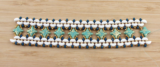 Star Beads and Kos style Marrakech glass beads cuff 7 Manchette perles en verre Star Beads et Kos style Marrakech 7