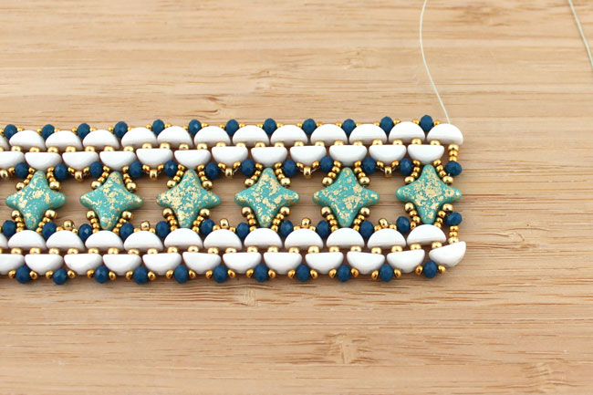 Star Beads and Kos style Marrakech glass beads cuff 8 Manchette perles en verre Star Beads et Kos style Marrakech 8