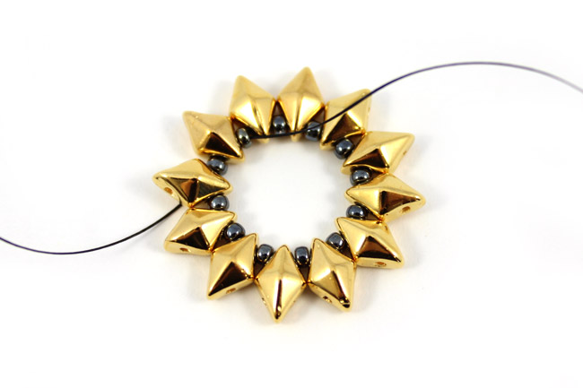 Manchette Wrap Noire et Dorée Diamonduo et Bouton PureCrystal 01