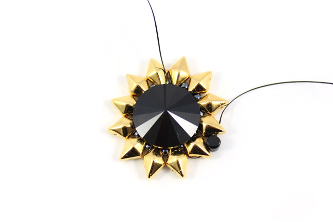 Manchette Wrap Noire et Dorée Diamonduo et Bouton PureCrystal 03