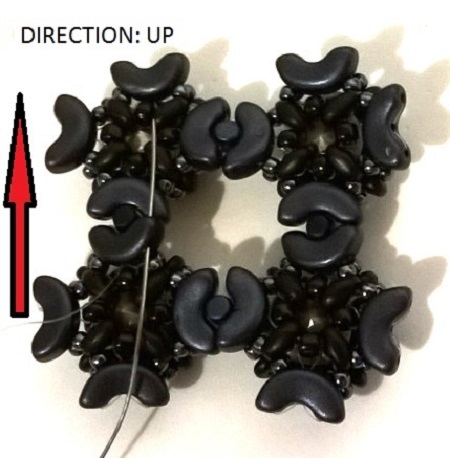 Minos, Arcos and Super Duo pearl cuff bracelet : Step 30