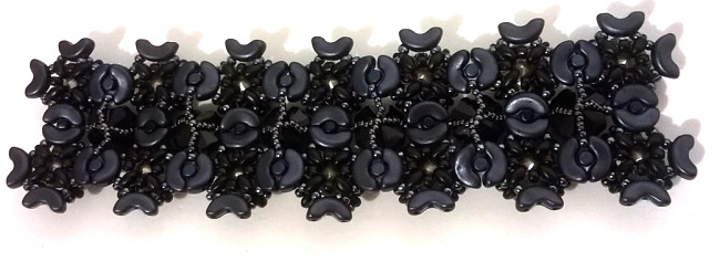 Minos, Arcos and Super Duo pearl cuff bracelet : Step 45