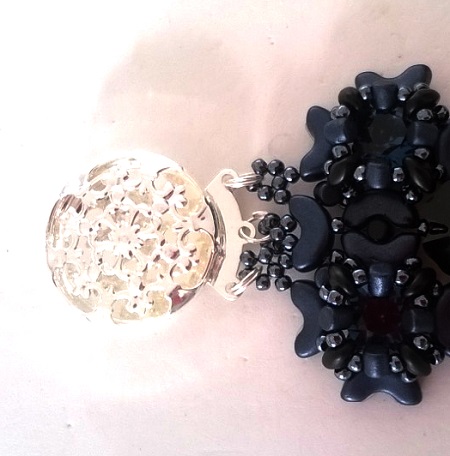 Minos, Arcos and Super Duo pearl cuff bracelet : Step 68