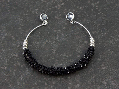 bracelet jonc toupies PureCrystal Peyote tube jet