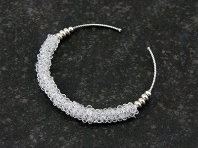 Jonc Bracelet with PureCrystal tubular bicone weaving : Step 6