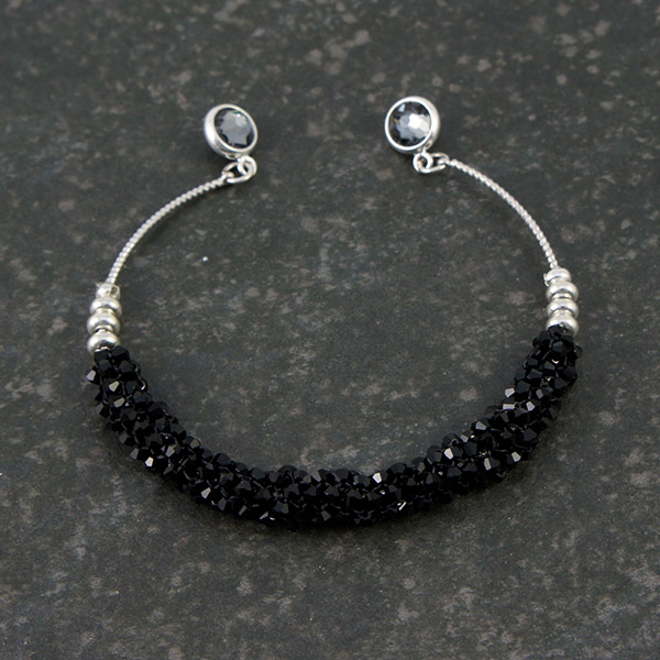 Swarovski toupies weaving peyote tubular bangle bracelet