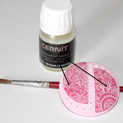 Broche Rose pâte polymère Cernit et plaques de texture Broche Rose pâte polymère Cernit et plaques de texture