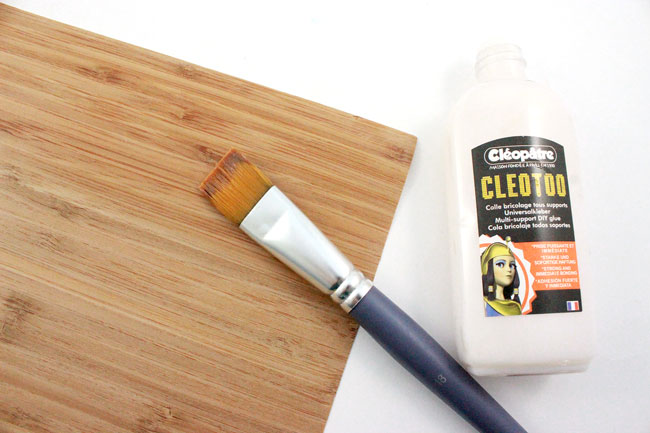 DIY Broches Citrons en bois saturer le bois avec de la colle