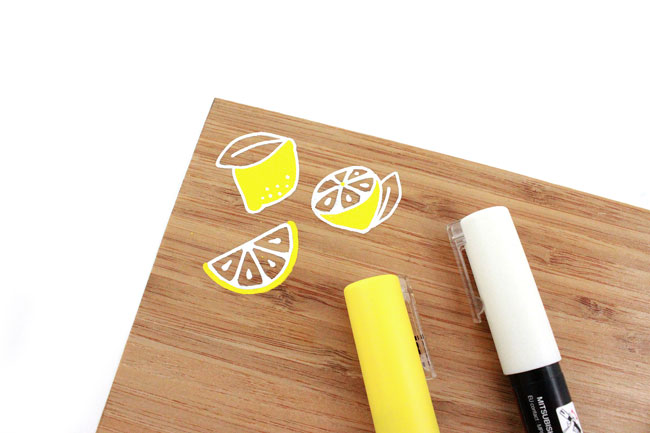 DIY Broches Citrons en bois colorier les citrons