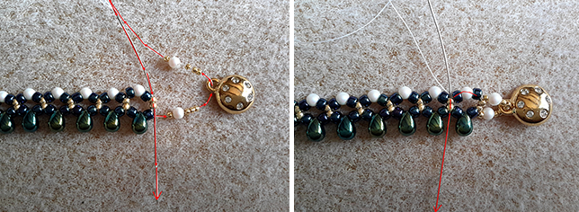 Elegant necklace with PureCrystal pearls, mini drops and Toho rockery : Step 4