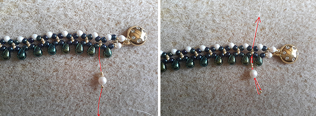 Elegant necklace with PureCrystal pearls, mini drops and Toho rockery : Step 5