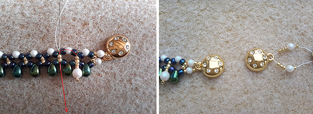 Elegant necklace with PureCrystal pearls, mini drops and Toho rockery : Step 6