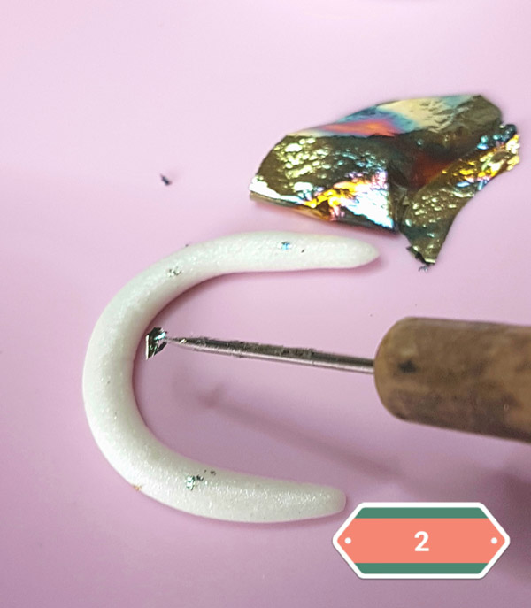 Self-hardening horn and feather necklace : Step 2 Self-hardening horn and feather necklace : Step 2