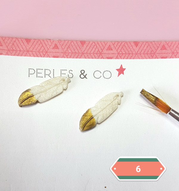 Self-hardening horn and feather necklace : Step 6 Self-hardening horn and feather necklace : Step 6