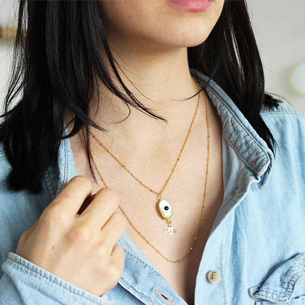 Schema  Tuto DIY Jewelry Necklace Multirangal Fantasy Lotus Flower and PureCrystal Cabochon