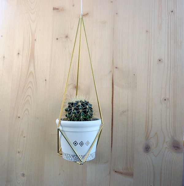 DIY Himmeli-Style Brass Tube Plant Hanger