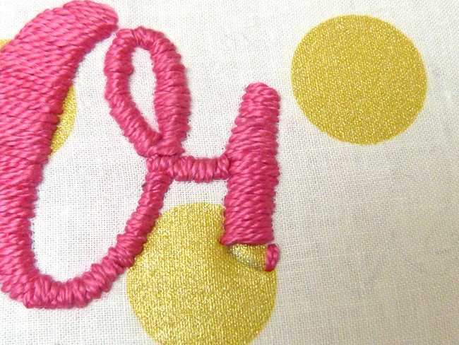 DIY embroidery - words embroidered on a drum : Step 9