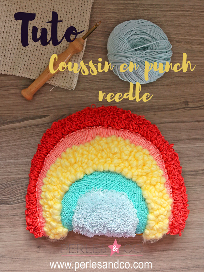 Schema  DIY Punch needle rainbow cushion