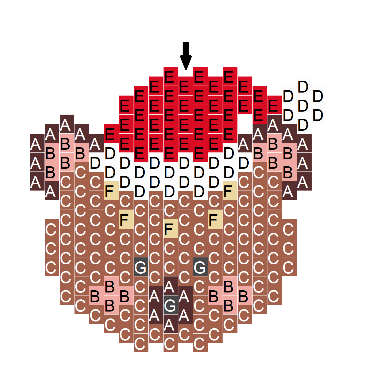 Schema Brown Bear Pattern in No. 1 in Brick Stitch Weaving Schema Brown Bear Pattern in No. 1 in Brick Stitch Weaving