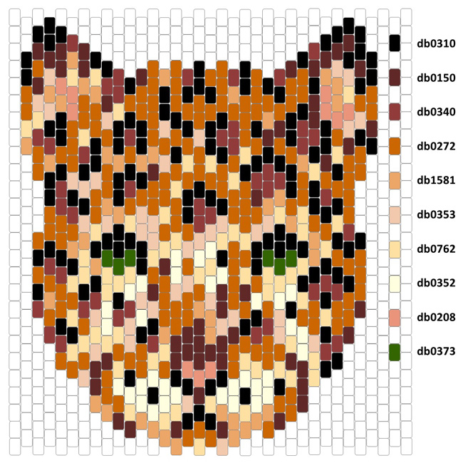 Leopard Baby Beaded Pattern Necklace With Miyuki Delicas Beads By Mon Petit Bazar Perles Co