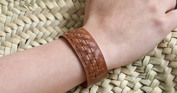 Fimo leather braided bracelet