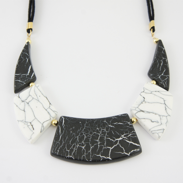 Schema  Marble imitation polymer clay necklace