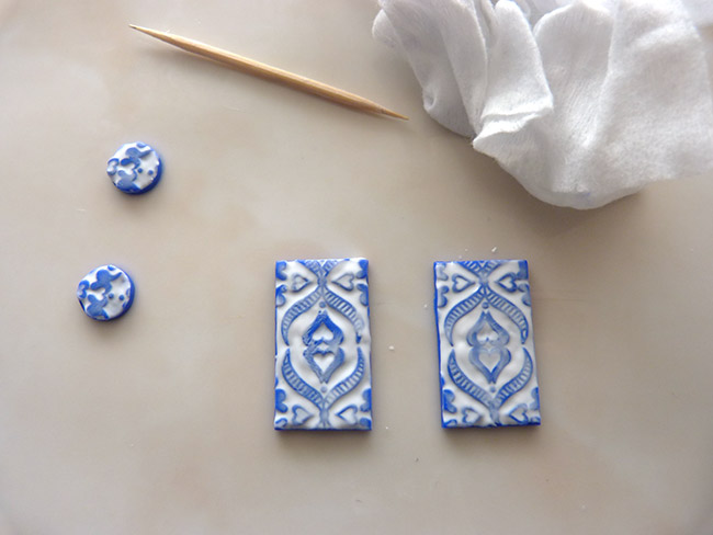 Imitation ceramic polymer clay earrings : Step 5