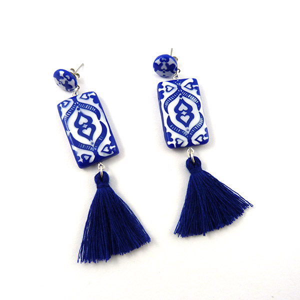 Imitation ceramic polymer clay earrings