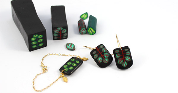 Making a duck leaf in Fimo clay