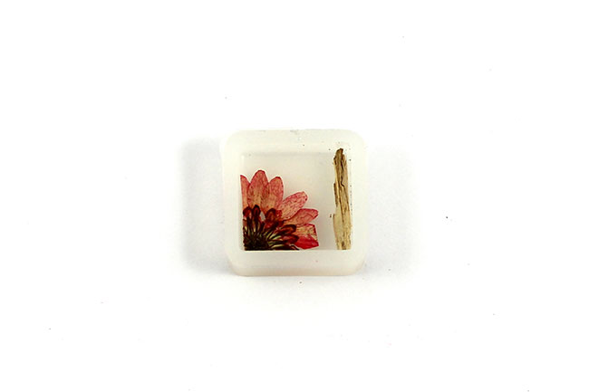 Resin pendant with flower and wood inclusion : Step 2