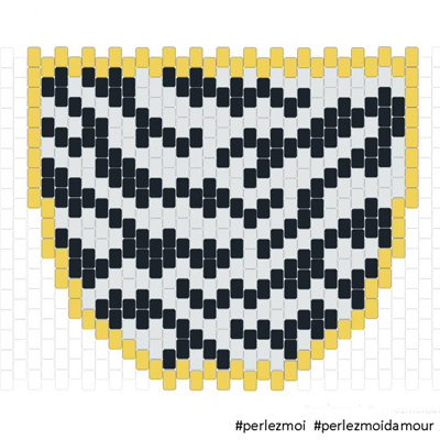 Animal necklace zebra pattern Miyuki bead weaving : Step 1