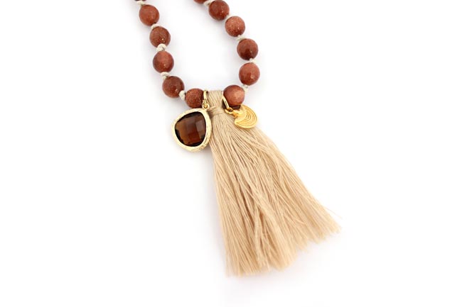 Mala Goldstone Topaz Meditation Choker : Step 2 Mala Goldstone Topaz Meditation Choker : Step 2