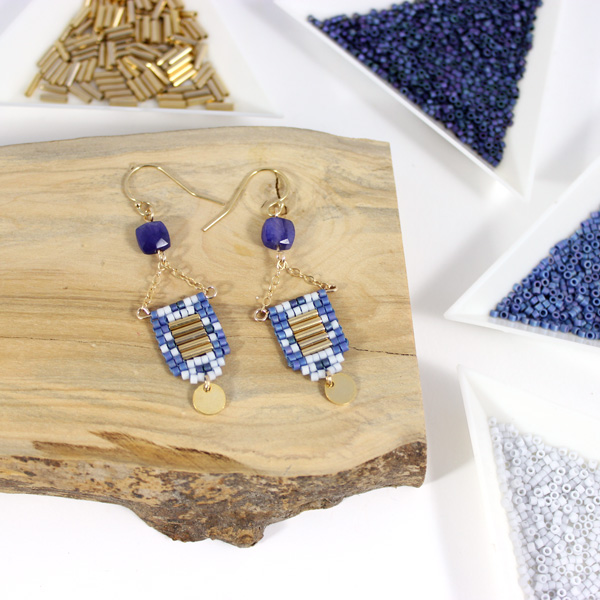 Schema Miyuki earrings in Square stitch Schema Miyuki earrings in Square stitch