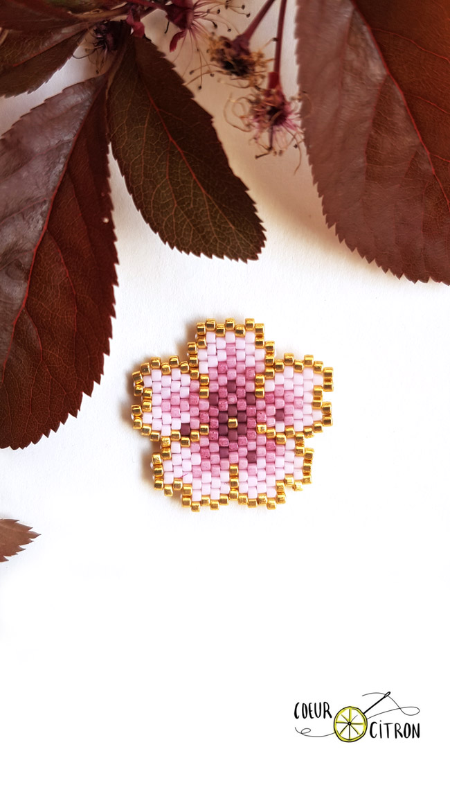 Schema  DIY Cherry blossom weave with pearls Miyuki Delicas